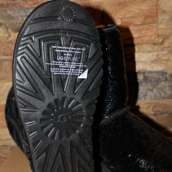 UGG Australia Black Sequin Sparkle Boots - Picture 9 of 10